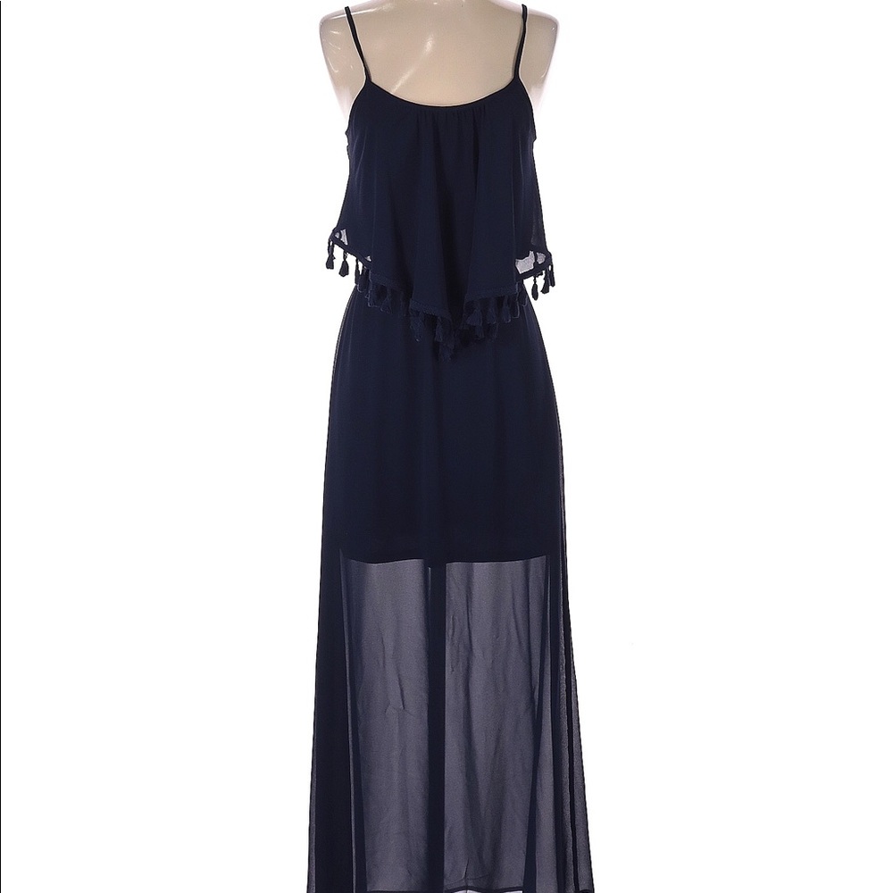 Like New Xhilaration Navy Blue Maxi Dress, Size Medium